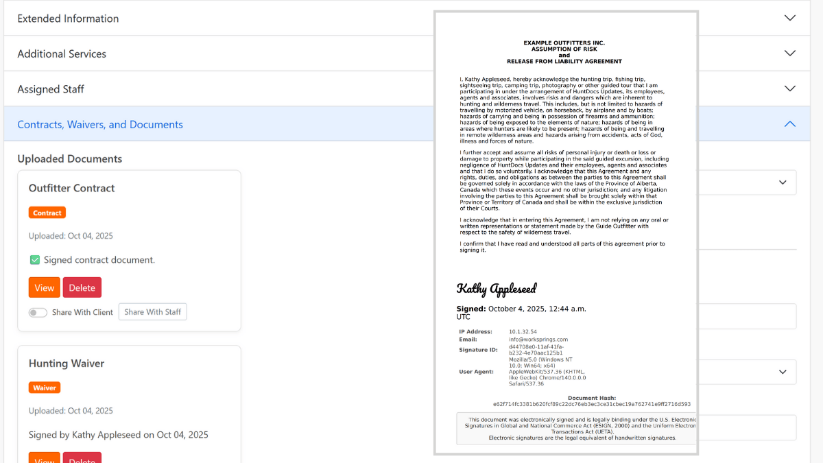 E-Sign Waivers